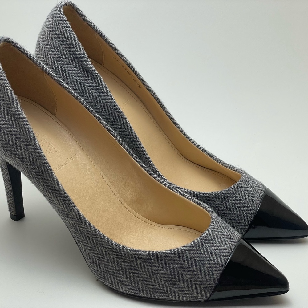 J.Crew Everly Cap Toe Wool Pumps Made in